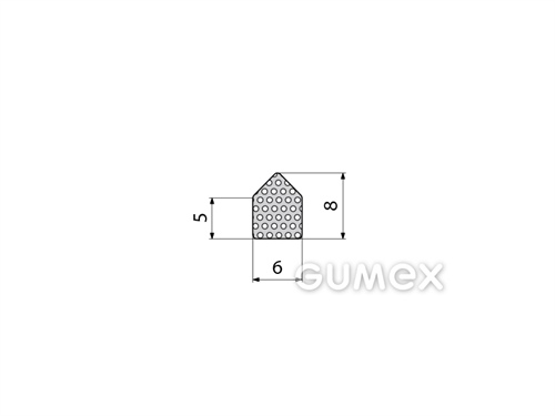 Geformtes mikroporöses Profil, 8x6mm, Dichte 500kg/m3, EPDM, -30°C/+80°C, schwarz, 